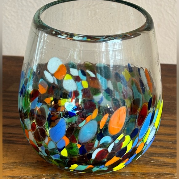 Confetti Handblown Wine Glasses -Pair - Picture 8 of 12